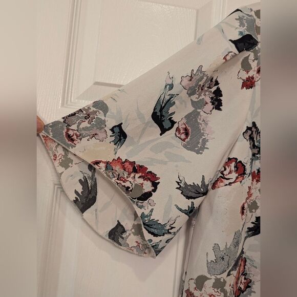 Aritzia Wilfred ivory floral Cambrai Blouse size S Floral Women's Top Boho White - Picture 6 of 12